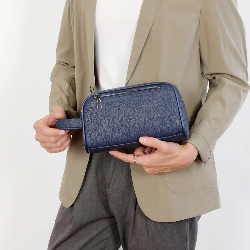 Business Men's Clutch Bag High Quality Printing Leather Handbag Phone Purse Fashion Clutches Luxury Men Birthday Gift Clutch Bag