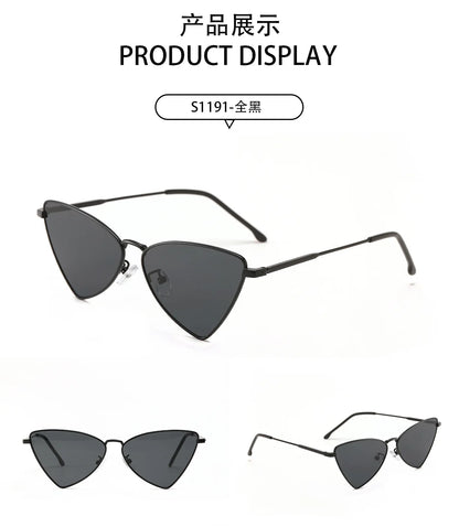DOHOHDO Butterfly Style Triangular Metal Sunglasses For Women 2024 Luxury Brand Design Sun Glasses Men Fashion Punk Shades UV400