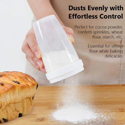 Kitchen Powder Sugar Shaker Duster for Home Baking Flour Dispensing Tool with Lid Baking Accessories