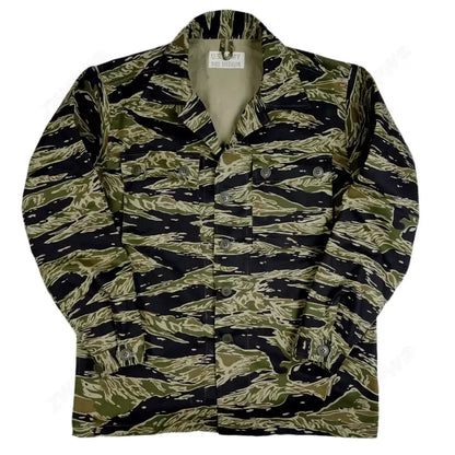 Tiger Jacket Vietnam Suit Tabby Striped Top and Pants Replica World War II Equipment Casual Training Suit WW2