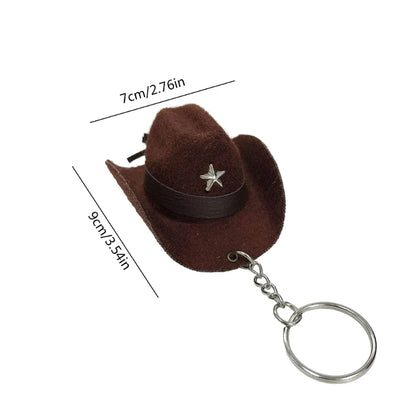 Cowboy Hat Keychain Sturdy and Fashionable Leather Cowboy Key Rings Accessory Drop Shipping