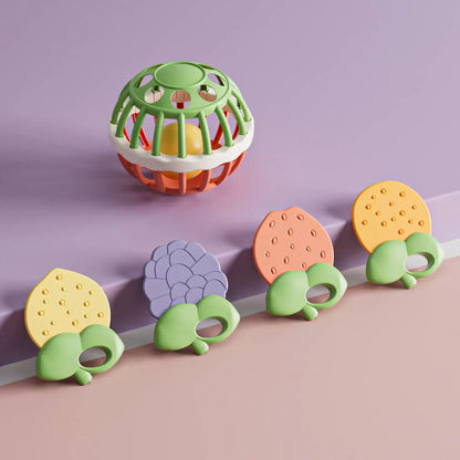 Baby Rattle 0-12 Months Newborn Soft Bell Teethers Hand Shaking Crib Mobile Ring Educational Toy For Children Set Gifts
