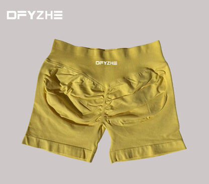 DFYZHE 4.5-inch yoga gym shorts, waist cinching and hip lifting shorts, seamless yoga shorts