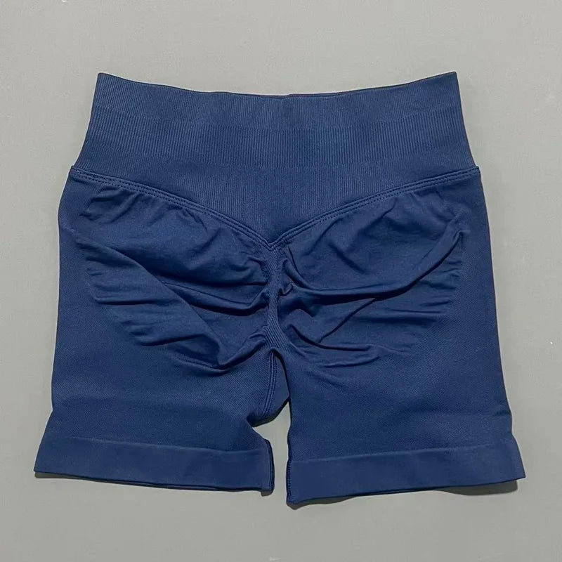 HISTELLO Women Sports Impact Shorts Seamless Low Waist Scrunch Bum Butt Lifting Stretch Gym Yoga Workout Fitness Short Leggings