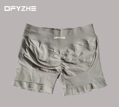 DFYZHE 4.5-inch yoga gym shorts, waist cinching and hip lifting shorts, seamless yoga shorts