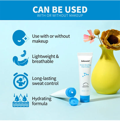 40mlOil Control Sweat Absorbing Primer Lotion, Refreshing Non-Greasy Natural Face Makeup Base