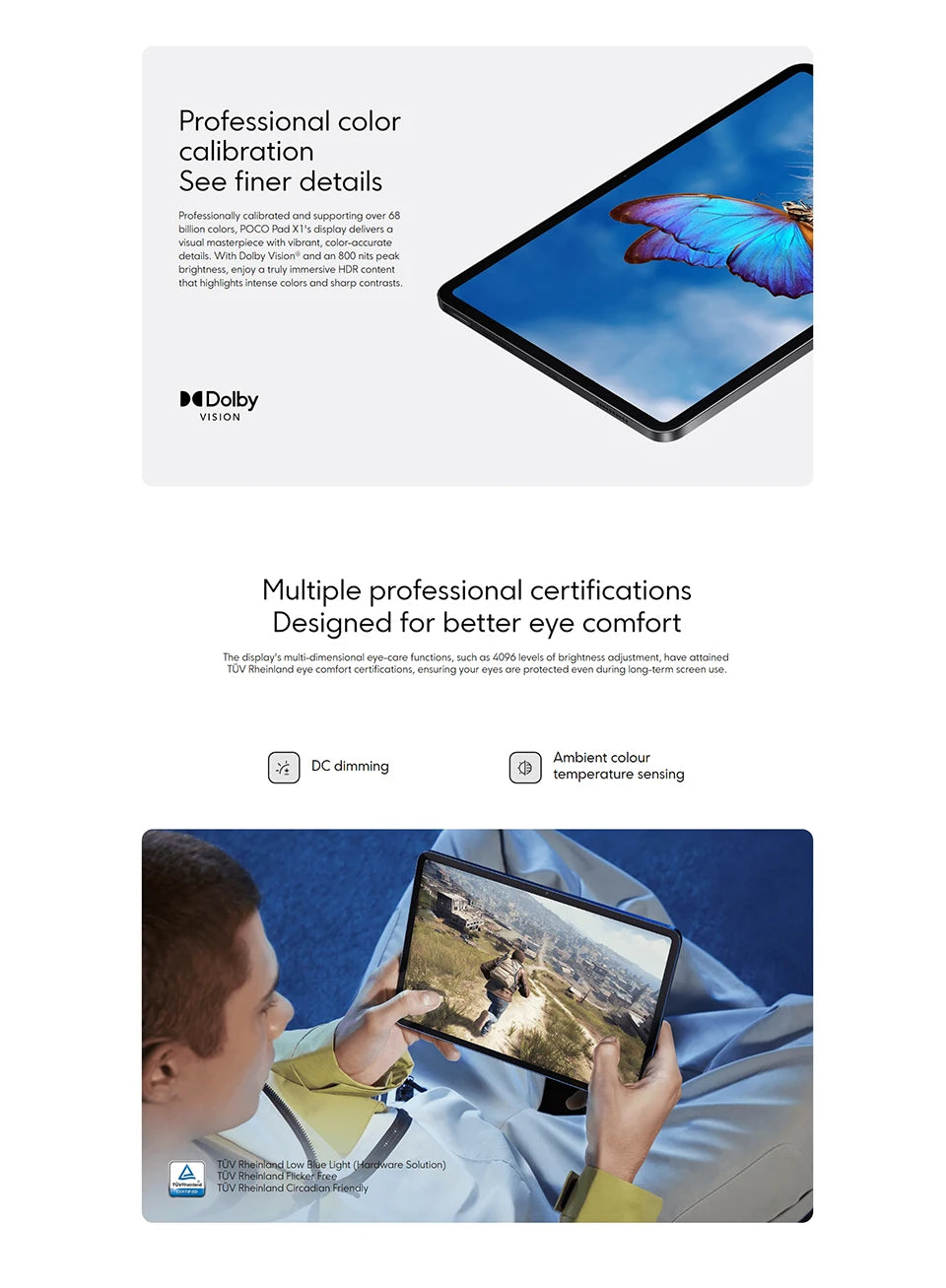 Poco Pad X1 8Gb 512Gb Tablet Pc 11'' 144Hz Wi-Fi 6E 8850Mah