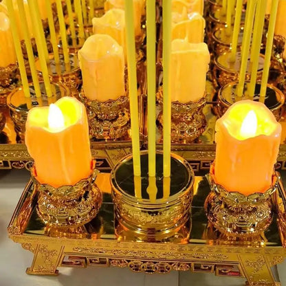 Realistic Led Prayer Candle With Smokeless Swinging Wick Simulation