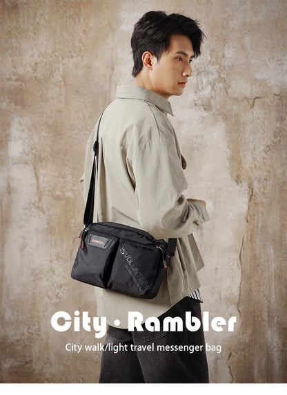 VOLUNTEER Messenger Crossbody Bags for Men Oxford Side Letter Print Fashion Light Weight Protable Versatile Shoulder Bag 1802-18