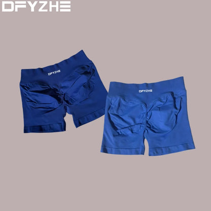 DFYZHE 4.5-inch yoga gym shorts, waist cinching and hip lifting shorts, seamless yoga shorts