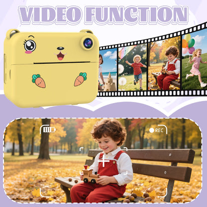 Digital Children Camera 1080P HD Video Recorder Mini Thermal Printer Educational Birthday Gift for Kids Instant Printing Camera