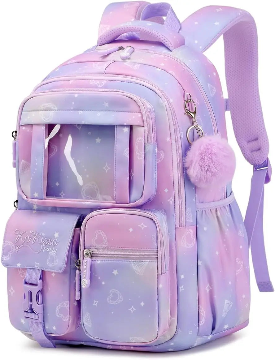 Kids Backpack for Girls - Middle School &amp; Elementary School - Kawaii Ita Backpack - Purple