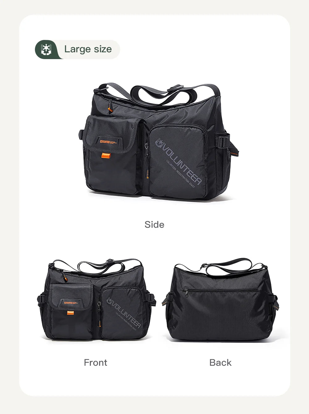 VOLUNTEER Messenger Crossbody Bags for Men Oxford Side Letter Print Fashion Light Weight Protable Versatile Shoulder Bag 1802-18