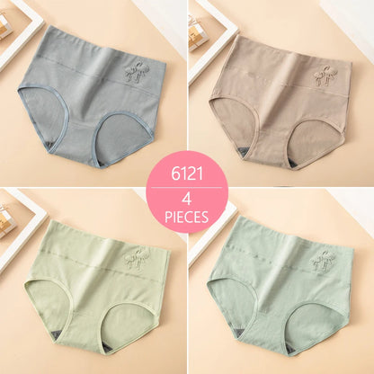 4Pcs/Set Plus Size Women Panties High Waist Body Shaper Underwear Soft Cotton Briefs Grils Panty Sexy Underpants Female Lingerie