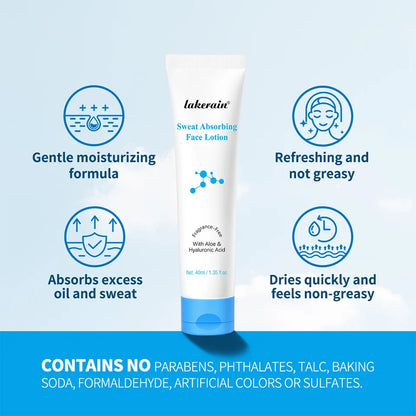 40mlOil Control Sweat Absorbing Primer Lotion, Refreshing Non-Greasy Natural Face Makeup Base