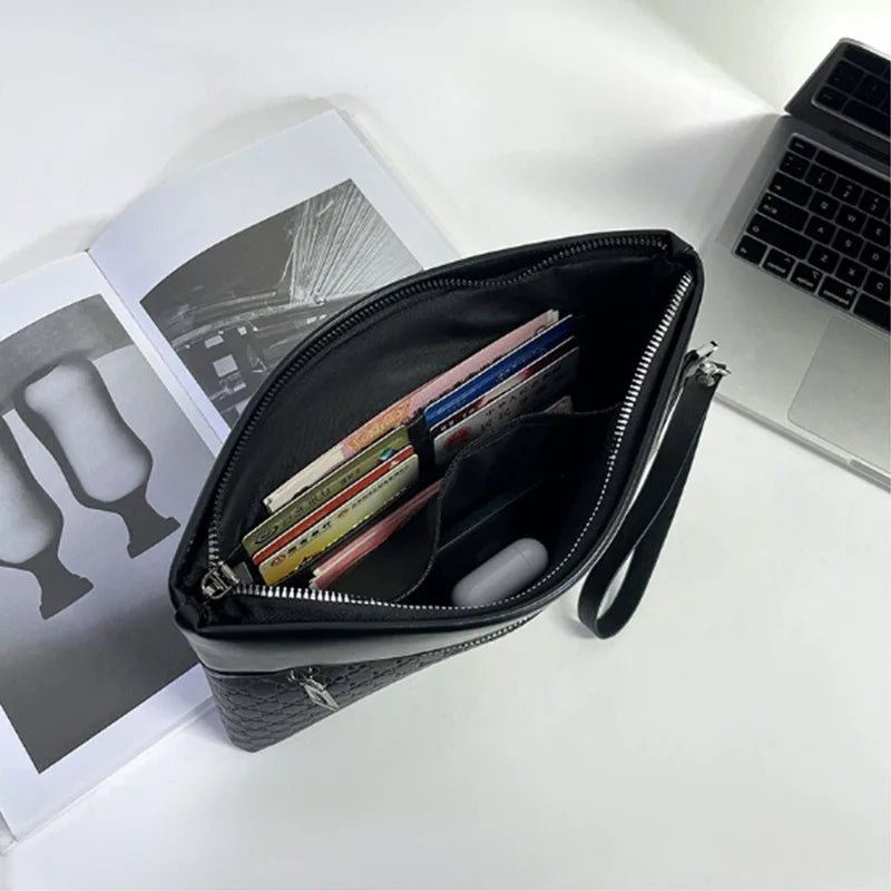 Business Men's Clutch Bag High Quality Printing Leather Handbag Phone Purse Fashion Clutches Luxury Men Birthday Gift Clutch Bag
