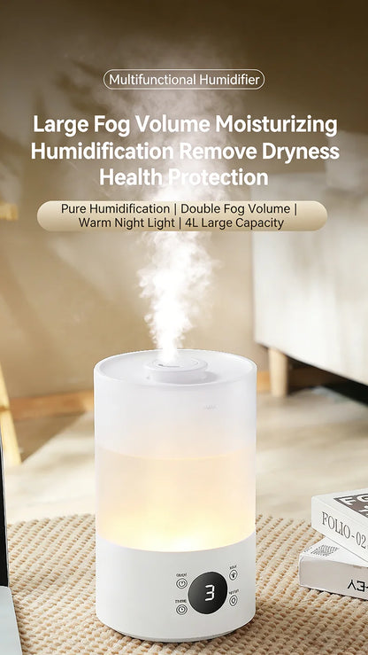 4L Large Capacity Air Humidifier with Remote Control Timer Plant Mist Aroma Diffuser for Home Office - Humidifier