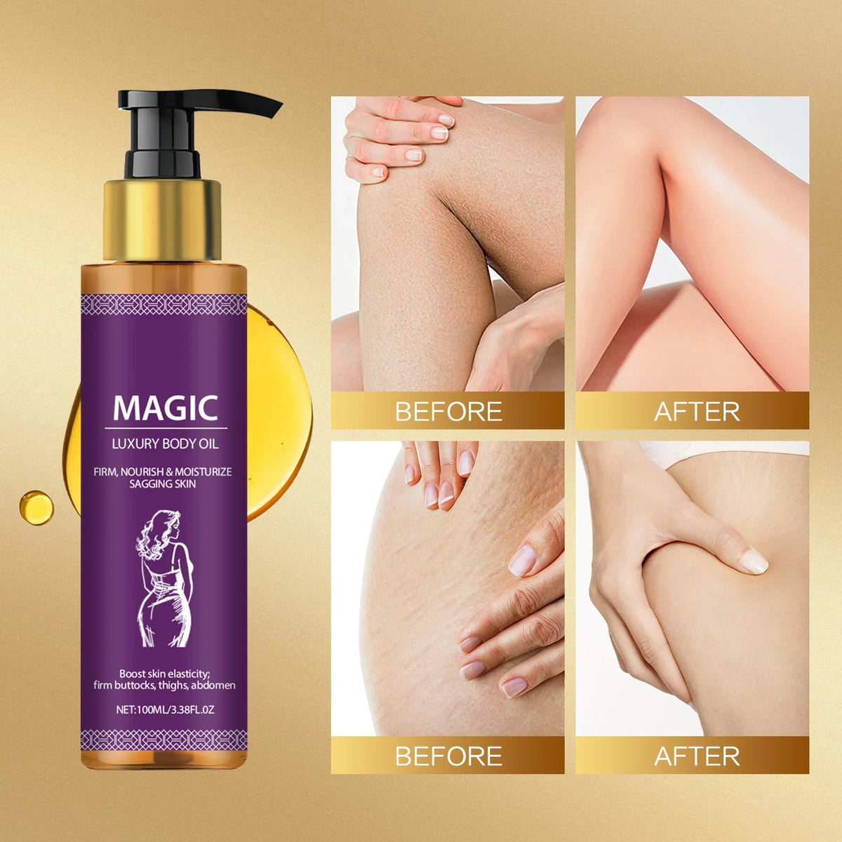 Body Oil Tightening Body Lightening Improve Dry Brightening Nourishing Lifting Firming Smooth Anti Cellulite Massage Skin Care