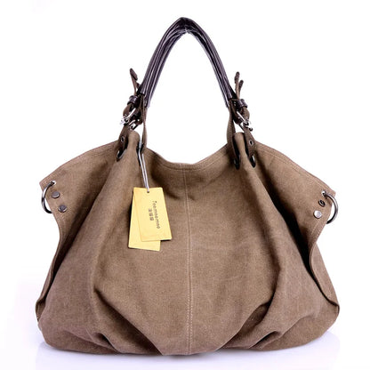 Casual Women Canvas Shoulder Bag Travel Messenger Bag Large Capacity Tote Top-handle Bag Women Crossbody Bags Sac A Mains Femme