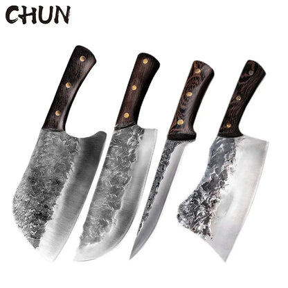 5CR15 Handmade Chopping Cleaver Butcher Knife High Carbon Steel Kitchen Chef Knife Sets Forged Blade Cooking Knives Set Cleaver