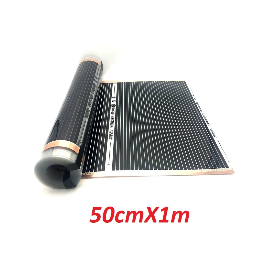 0.5~4㎡ 400w/m2 Infrared Carbon AC220V Underfloor Heating Film Low Electrical Warm Mat