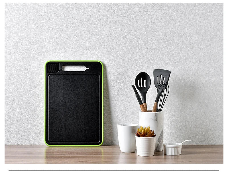 Double-side Cutting Board With Defrosting Function  Chopping Board  Kitchen  Grinding Cutting Board With Knife Sharpener