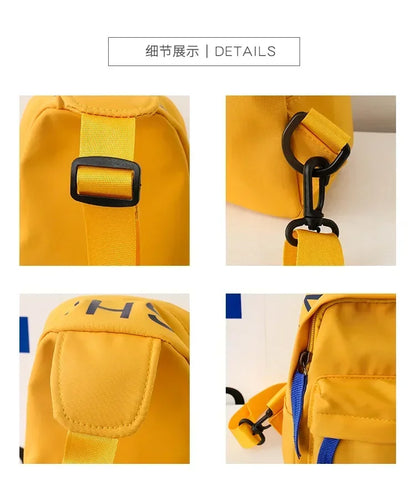 Cool kids bags for boys. Contrast color chest bag for little boys to go out Canvas messenger bag for coins