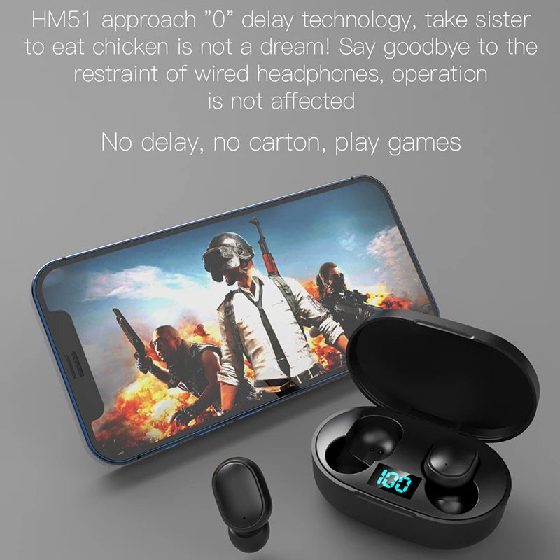 Wireless Earphones LED Digital Display Bluetooth Headset Noise Cancelling Sports Headphones Universal Phones Bluetooth Earbuds