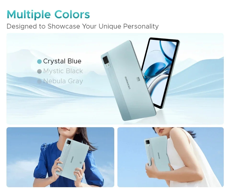 World Premiere DOOGEE T40 Tablet 11" IPS 2.5K Display 8GB 512GB Android 14 Helio G99 8580mAh 18W Charge Hi-Res Quad Speakers