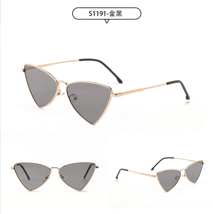 DOHOHDO Butterfly Style Triangular Metal Sunglasses For Women 2024 Luxury Brand Design Sun Glasses Men Fashion Punk Shades UV400