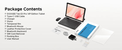 DOOGEE Tab E3 Pro 2 in 1 Tablet PC Gemini AI 13'' IPS Display 8GB 256GB 11000mAh Battery Android 15 High Quality Quad Speakers
