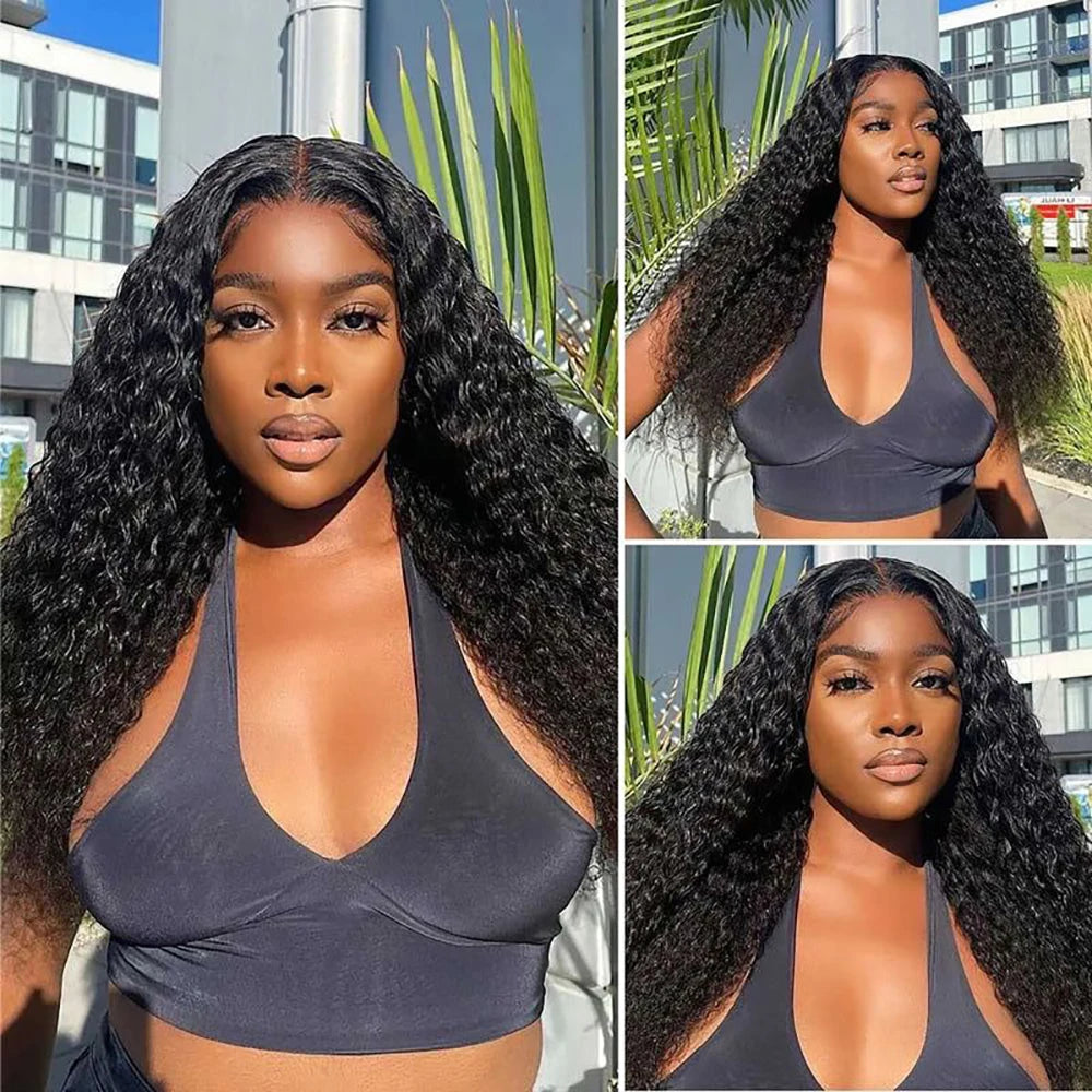 30" Water Wave Glueless Human Hair Wig – 6x4 Pre-Cut Lace