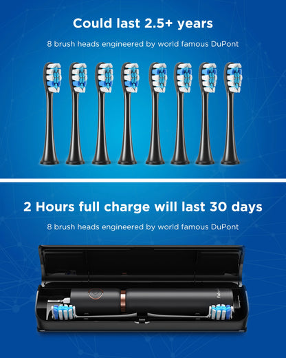 Fairywill Electric Sonic Toothbrush &amp; Water Flosser USB Charge Waterproof 5 Modes 3 Brush Heads Toothbrushes Teeth Cleaner