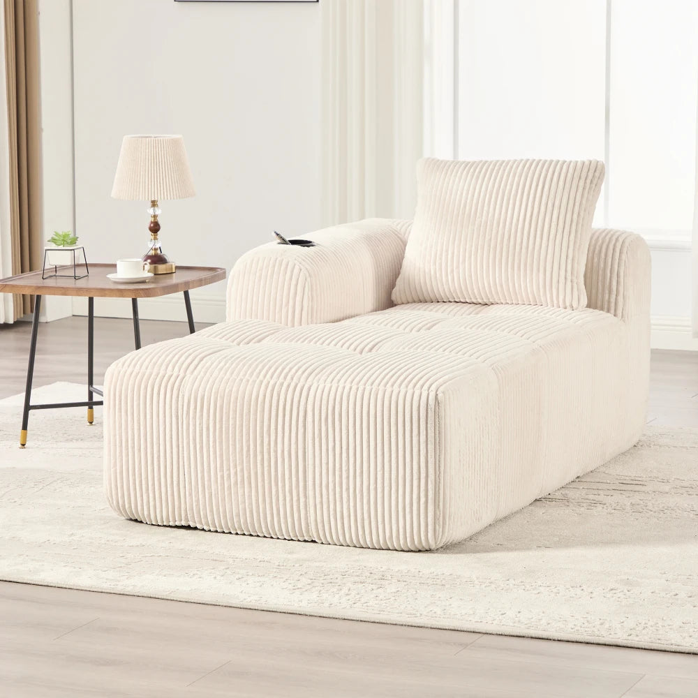 Compact Sofa Soft, Modular Sofa with Side Pocket and Beverage Holder, High Quality Comfort for Long Sitting, Incl. Pillows