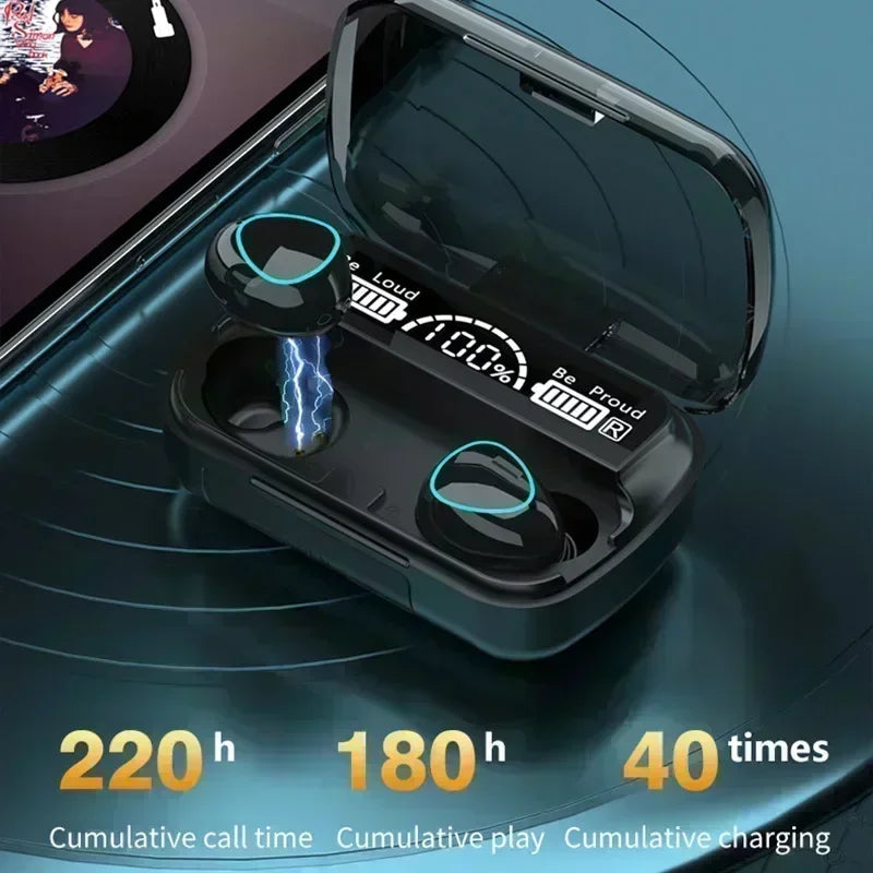Wireless Bluetooth Headphones Handfree Dispay Bluetooth Earphones HiFi Stereo Music Wireless Earbuds Waterproof Gaming Headset