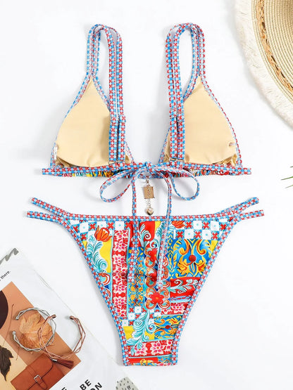 Floral Printed Bikinis 2026 Brazilian Bikini Women Swimwear Female Swimsuit Two-pieces Bikini Set Bathing Suit Swim Beach Wear