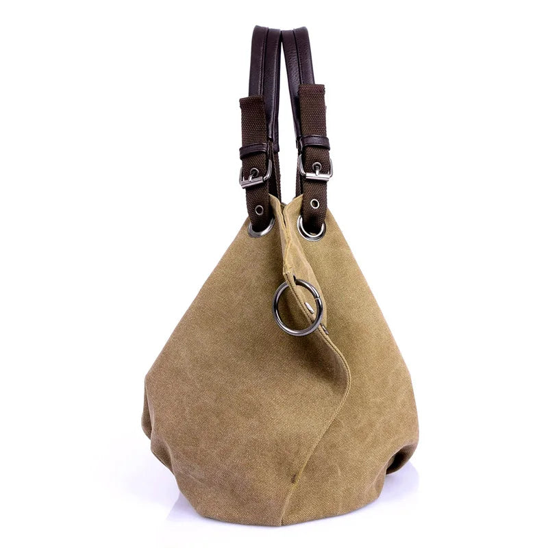 Casual Women Canvas Shoulder Bag Travel Messenger Bag Large Capacity Tote Top-handle Bag Women Crossbody Bags Sac A Mains Femme