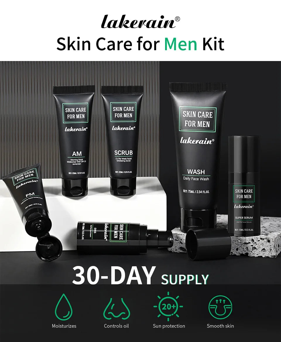 Men Facial Care Kit Face Wash Moisturizer Eye Cream Anti Aging Oil Control