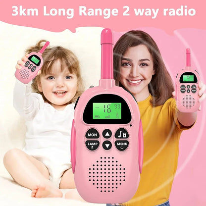 2 Pcs Walkie Talkies for Kids Toys Rechargeable Battery Walkie Talky 22 Channels 2 Way Radio 3KM Long Range for Children Gifts