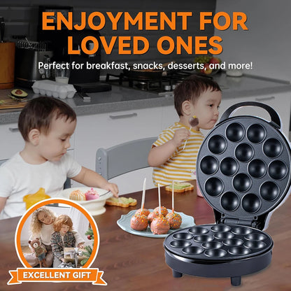 14 Hole Electric Cake Pop Maker Takoyaki Maker Pop Cake Waffle Machine Non-Stick Coating Egg Cake Oven Pancake for Kids Birthday