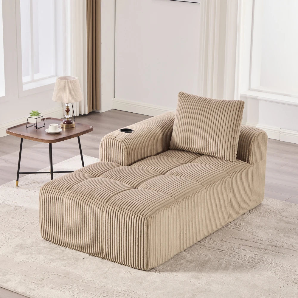 Compact Sofa Soft, Modular Sofa with Side Pocket and Beverage Holder, High Quality Comfort for Long Sitting, Incl. Pillows