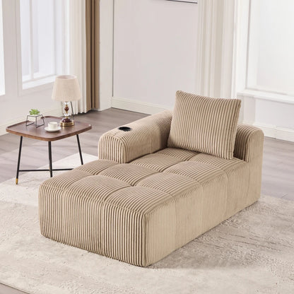 Compact Sofa Soft, Modular Sofa with Side Pocket and Beverage Holder, High Quality Comfort for Long Sitting, Incl. Pillows
