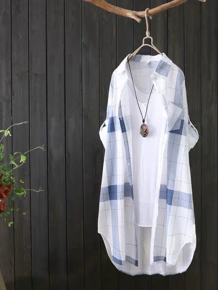 Print Letter Medium Long Blouses Loose Shirts Female Summer Beach Sunscreen Women Tops Women's Casual Street Style