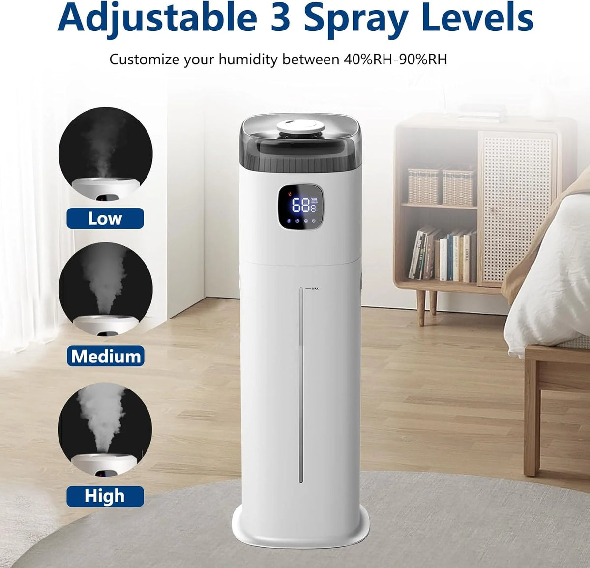 12L Intelligent Floor-Standing Humidifier Bedroom Living Room Office Three-Use Allergic Crowd Humidifier Winter Dry Skin Savior