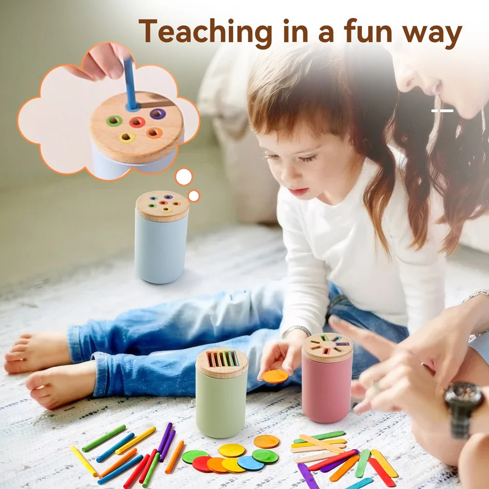 Baby Toys Montessori Silicone Educational Toys Cognitive Toys Color Matching Bucket Toddler Toys Sensor Game Baby Games 2 Years