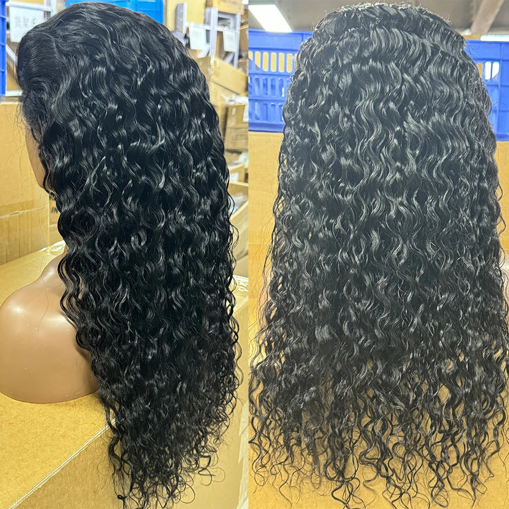 30" Water Wave Glueless Human Hair Wig – 6x4 Pre-Cut Lace