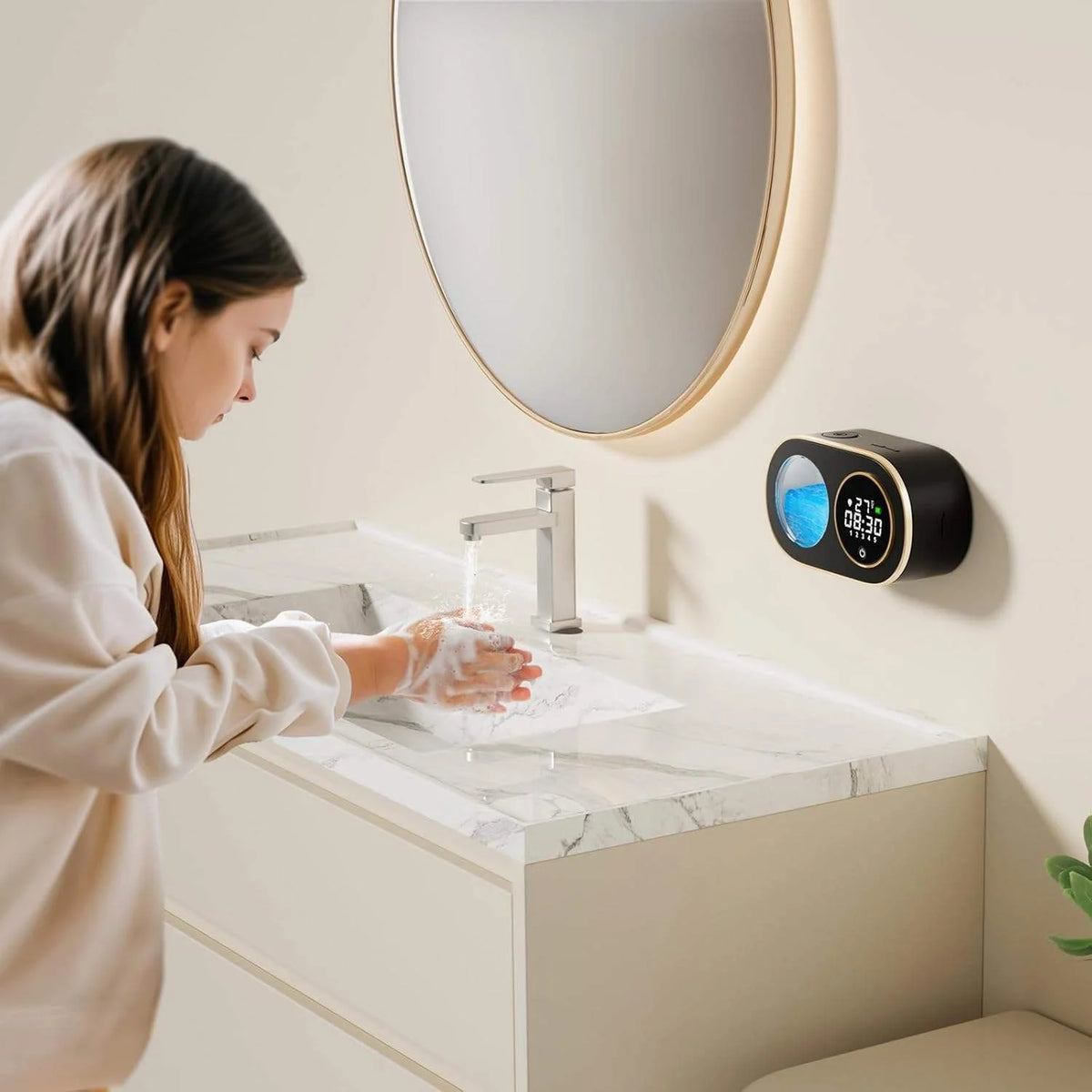 Smart Automatic Foaming Soap Dispenser with LED Screen 3000mah 320ml 3 Levels Touchless Rechargeable Sensor Soap Dispensers