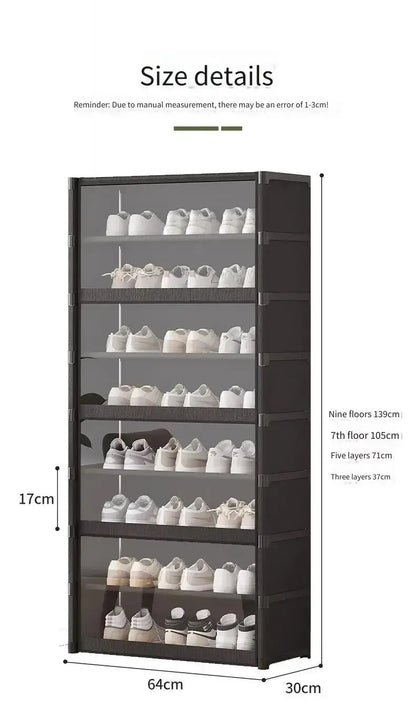 Shoe Rack Multilayer Shoe Cabinet Dustproof Transparent Design Small Spaces Spacious Storage Organizer Shelf for Shoes Storage