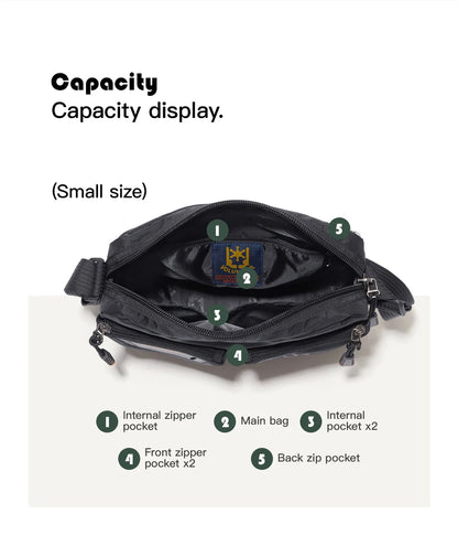VOLUNTEER Messenger Crossbody Bags for Men Oxford Side Letter Print Fashion Light Weight Protable Versatile Shoulder Bag 1802-18