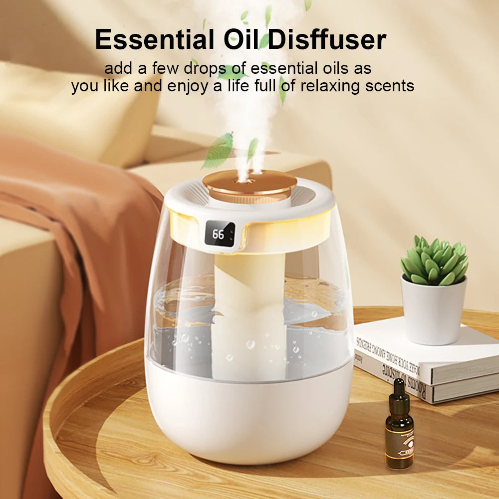 Air Humidifier Large Capacity Home Humidifier Professional Double Spray Port Mist Maker Mute Air Humidifier for Room with Light